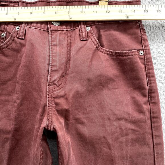 Levis 511 Jeans 28 x 29* Burgundy Slim Straight Classic Denim Cotton Pants Men's - Picture 4 of 16